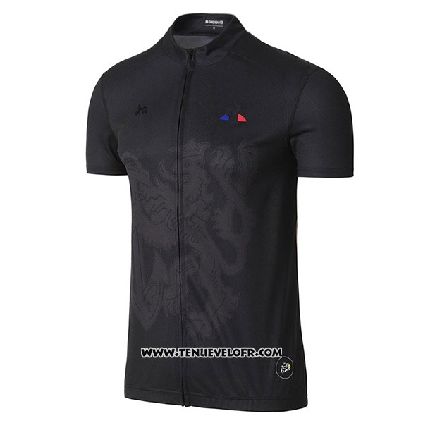 2017 Maillot Ciclismo Tour DE France Noir Manches Courtes et Cuissard